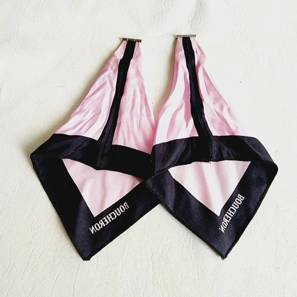 Boucheron Women's 100% Silk Pink/Black Watch Band Strap Made In France 9" - Picture 7 of 11